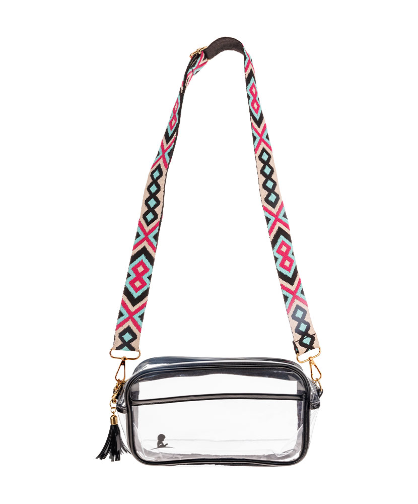 St. Jude Logo Clear Bag with Aztec Strap